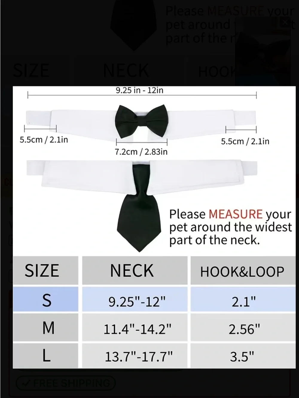 Pet Tie Collar for Cats and Small Dogs - Black or Red